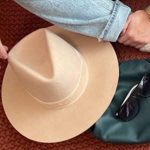 Lack of Color Small Rancher Style Hat Cream with Velvet Cuff